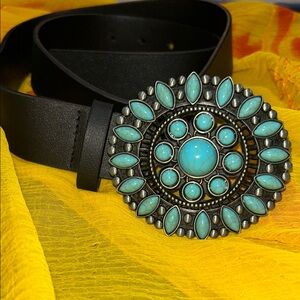 Turquoise and Brown Women's Belt